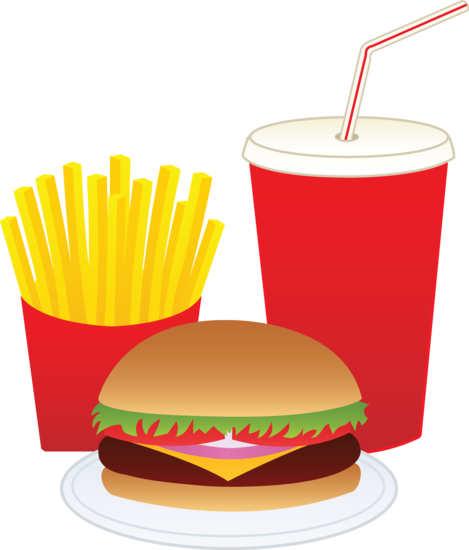 Burger and chips clipart