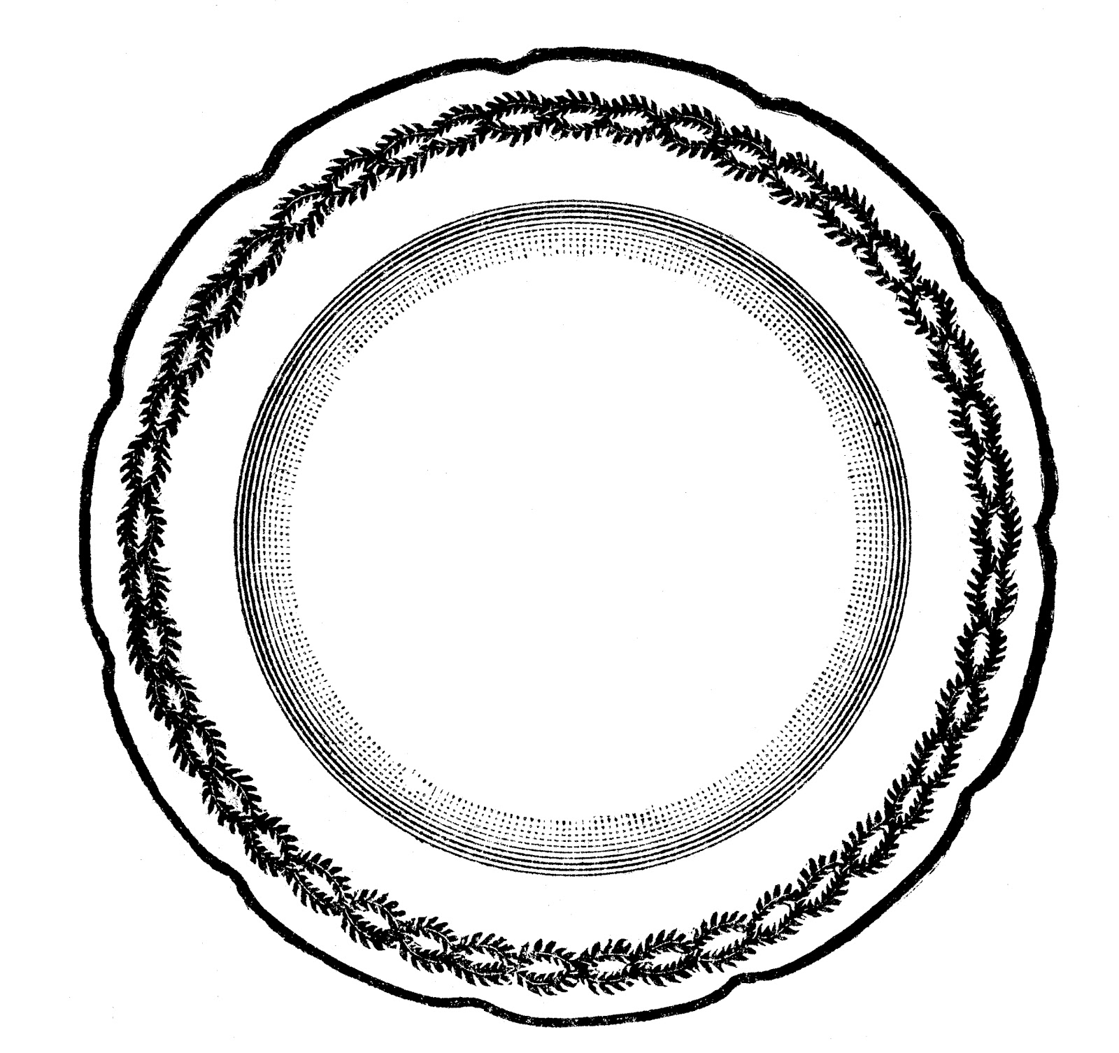Dinner Plate Black And White Clipart