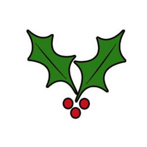 14+ Black And White Holly Leaf Clip Art