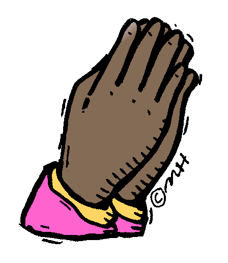 Woman praying hands clipart