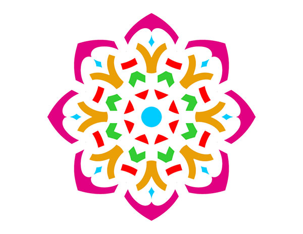 Close Loop Flower Rangoli Template - Simple and Easy Rangoli Designs