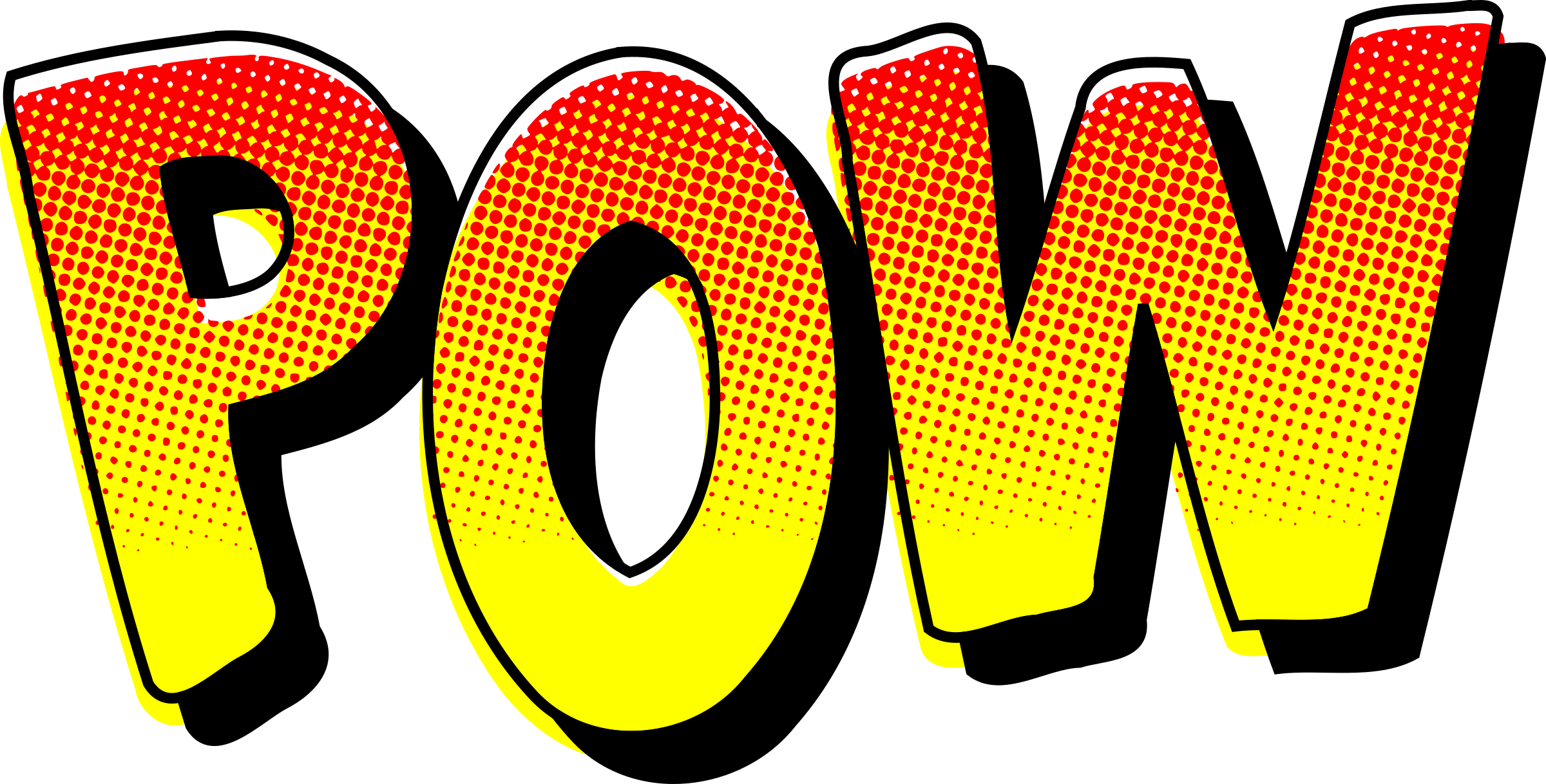 Clipart - POW vintage comic book sound effect