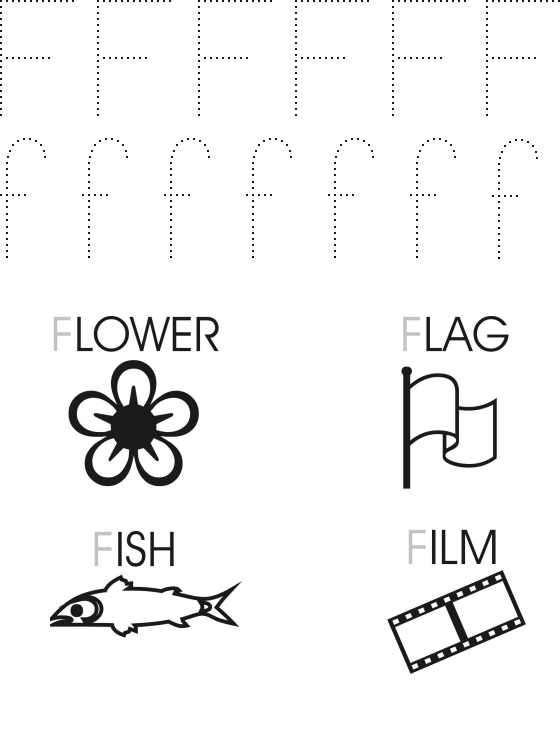 Trace Letter F | Learn to print the alphabet