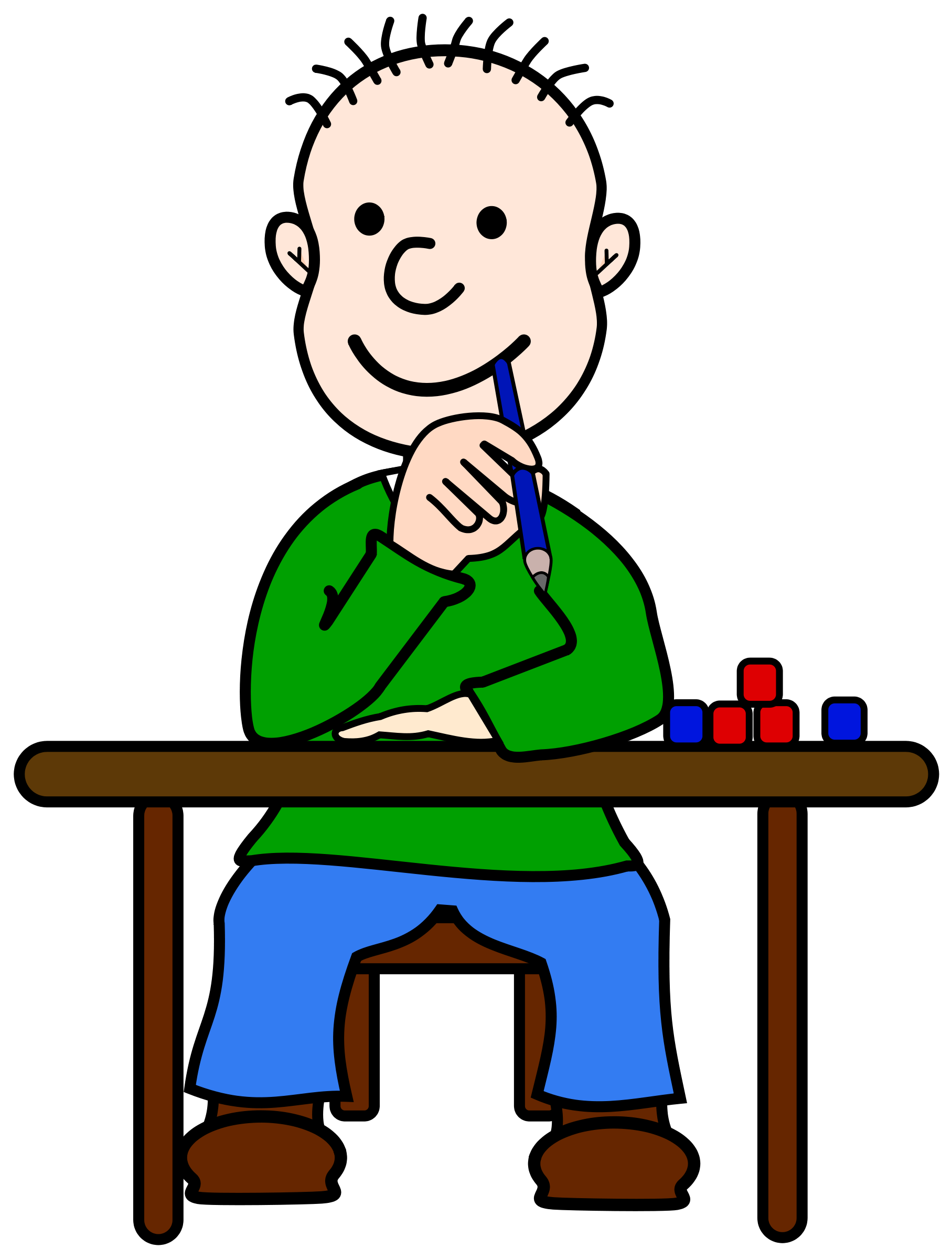 Kid Thinking Clip Art - Tumundografico