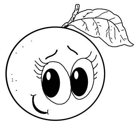 Orange fruit clipart black and white