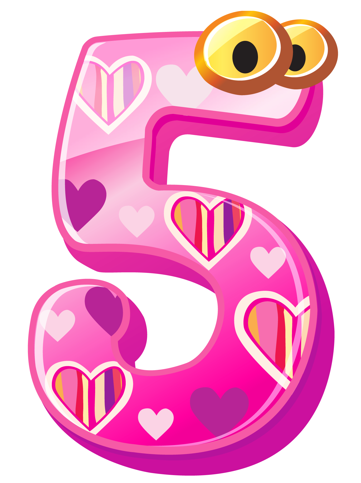 Cute Number Five PNG Clipart Image