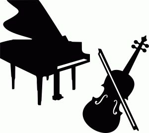 Violin and piano clipart