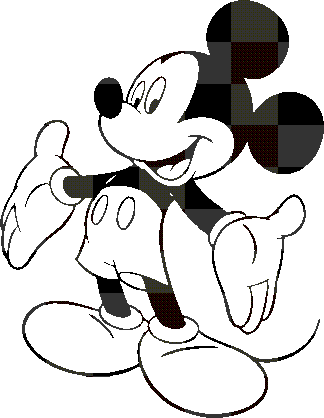 Black and white mickey mouse clipart