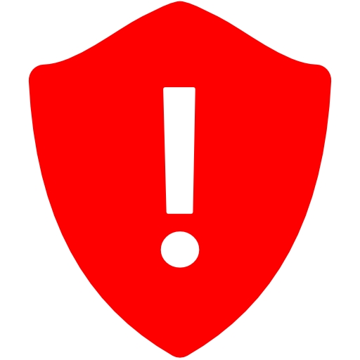 Free red warning shield icon - Download red warning shield icon