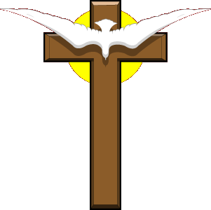 Dove Over Cross | Dove Clip Art on Maroon backdrop - Christart.