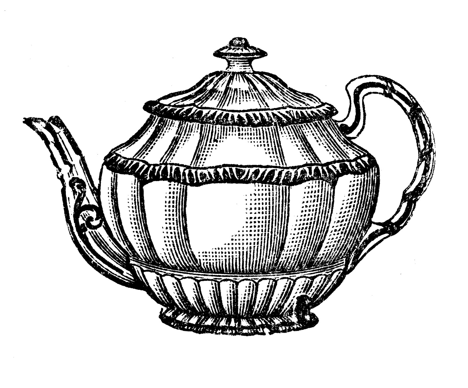 Free vintage clip art images: Vintage tea party crockery