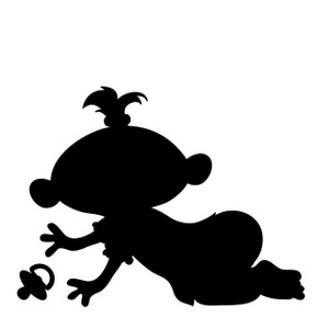 Baby Girl Clipart Image - Cartoon baby girl crawling after ...