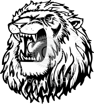 Roaring lion head