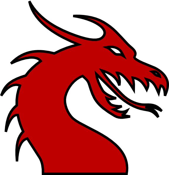 Dragon Head Silhouette Red clip art - vector clip art online ...