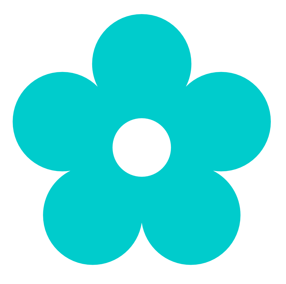 Clip Art: retro flower robin egg blue peace ...