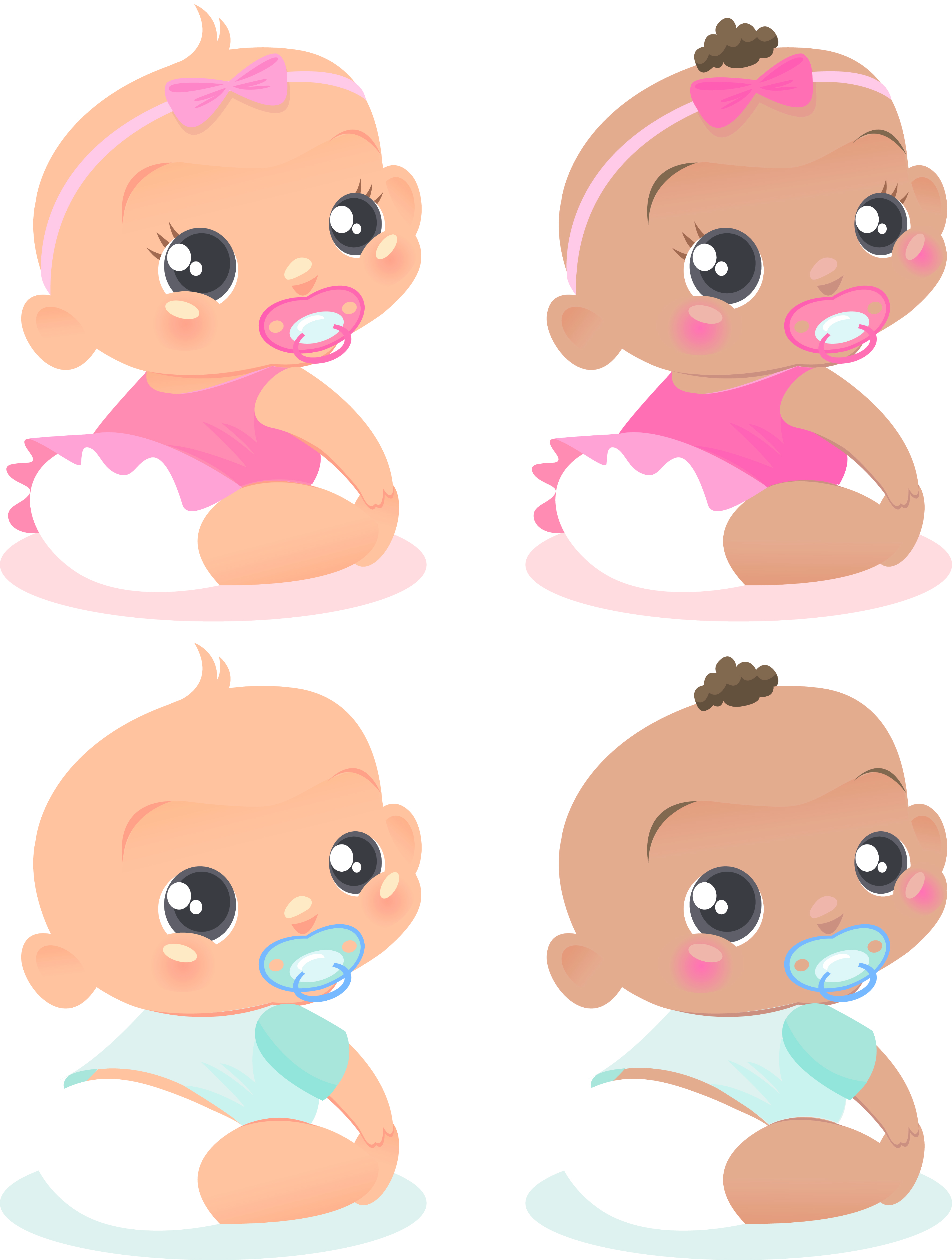 Cute baby vector of foreign Free Vector