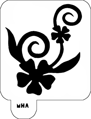 Mr. HAIR ART STENCIL - Flower Design 2