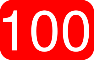 Red, Rounded, Rectangle With Number 100 clip art - vector clip art ...