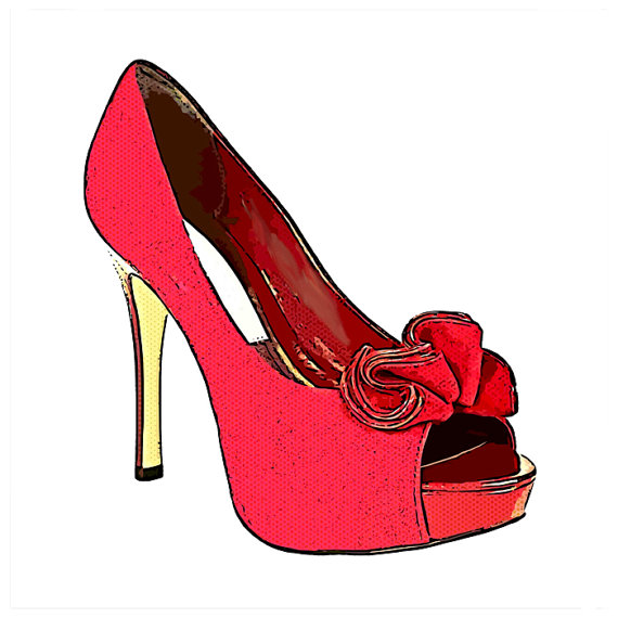 red bow high heel shoe womens fashion by VellasCollageSheets