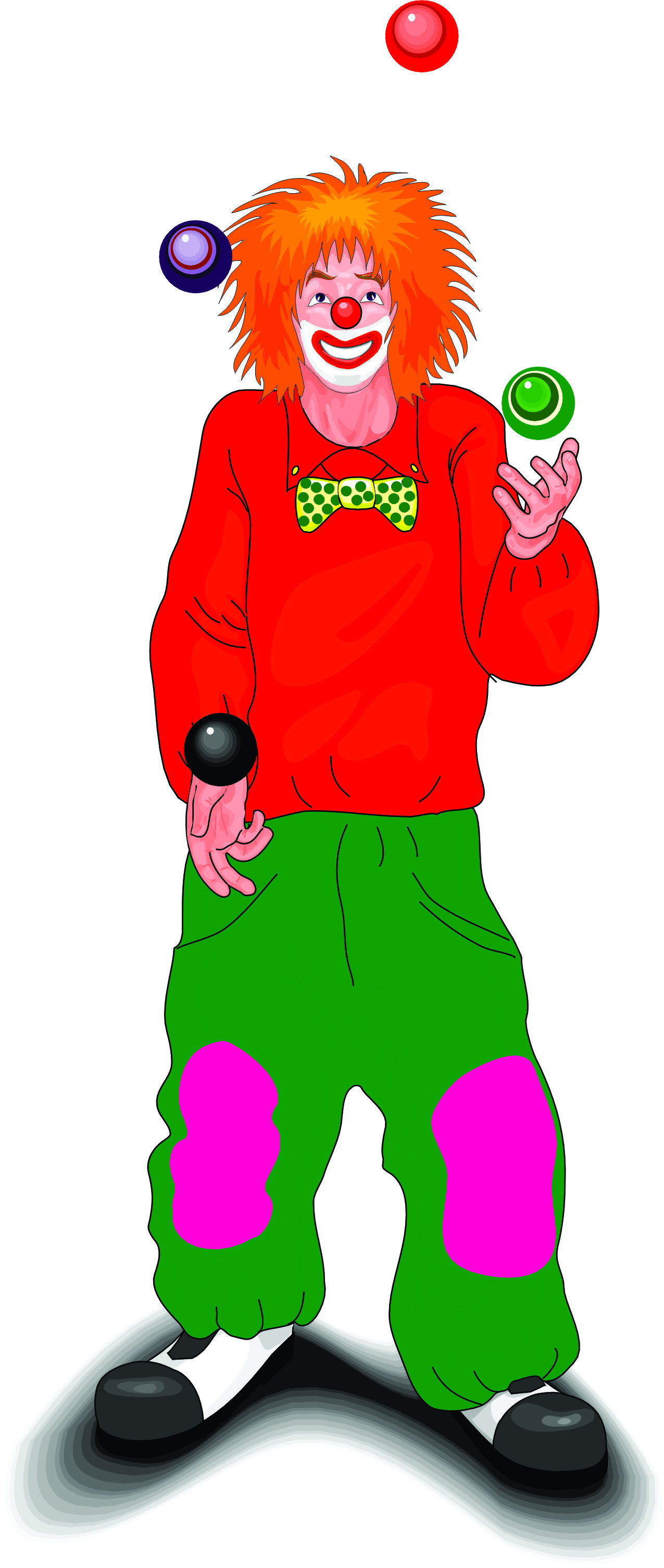 Cartoon Clowns Juggling