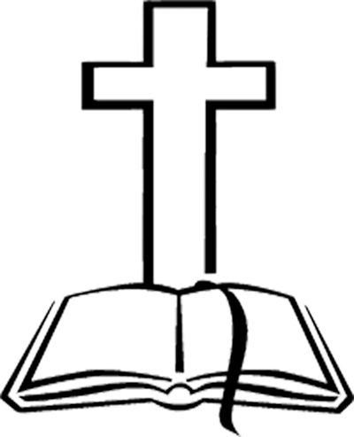 Bible with cross clip art