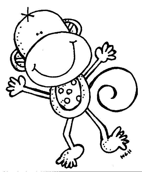 Baby Monkey Clipart Black And White - Free Clipart ...