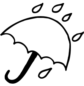 Black And White Rain Umbrella Clipart