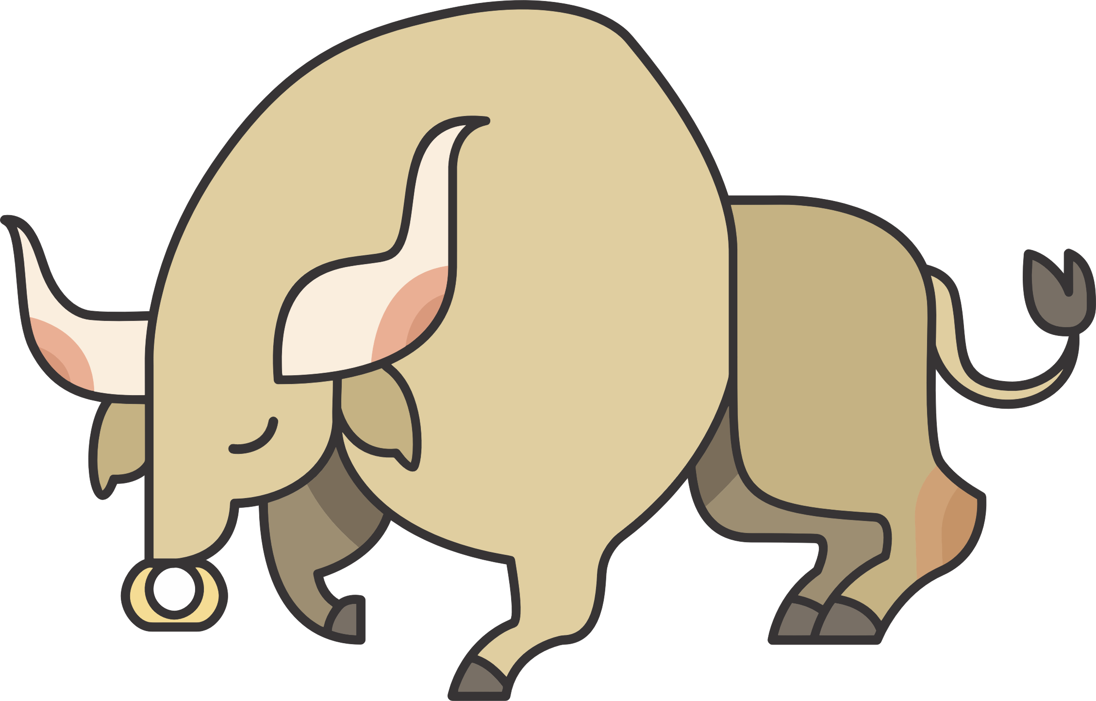 Clipart - Stylized Cartoon Bull