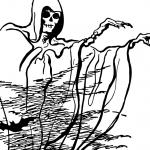 Spooky Ghost in a Graveyard Halloween Clip Art @ Vintage Fangirl