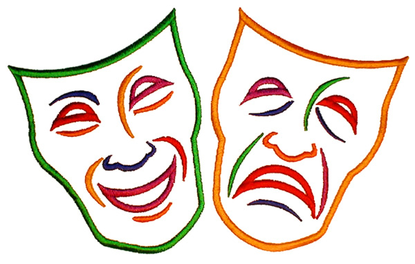 Grand Slam Designs Embroidery Design: Comedy Tragedy Masks 1.84 ...