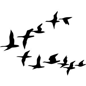Black birds flying clipart