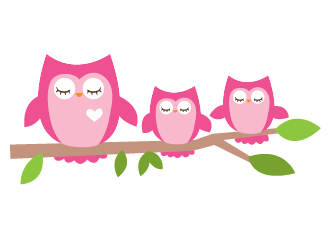 Pink Owl Sleeping Baby Clipart