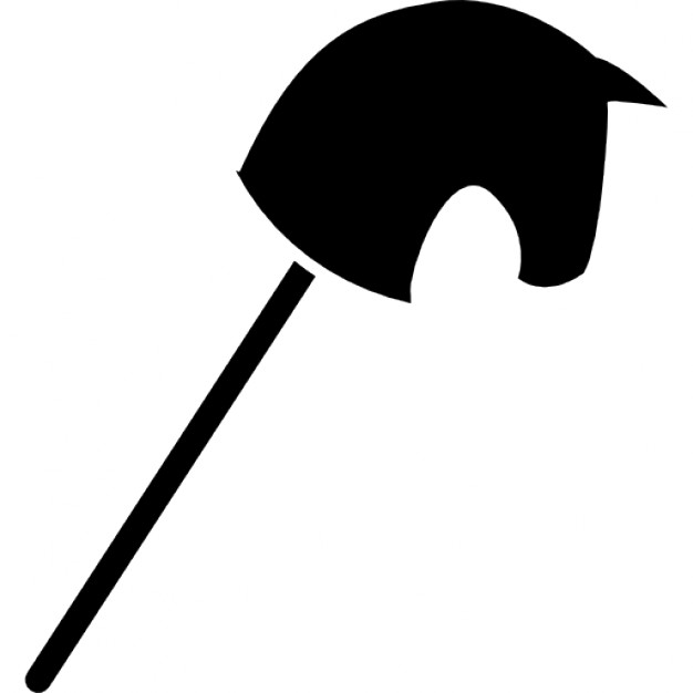 Toy horse head on a stick black silhouette Icons | Free Download
