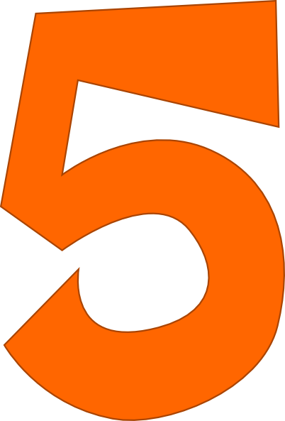 Orange number 5 outline clipart free