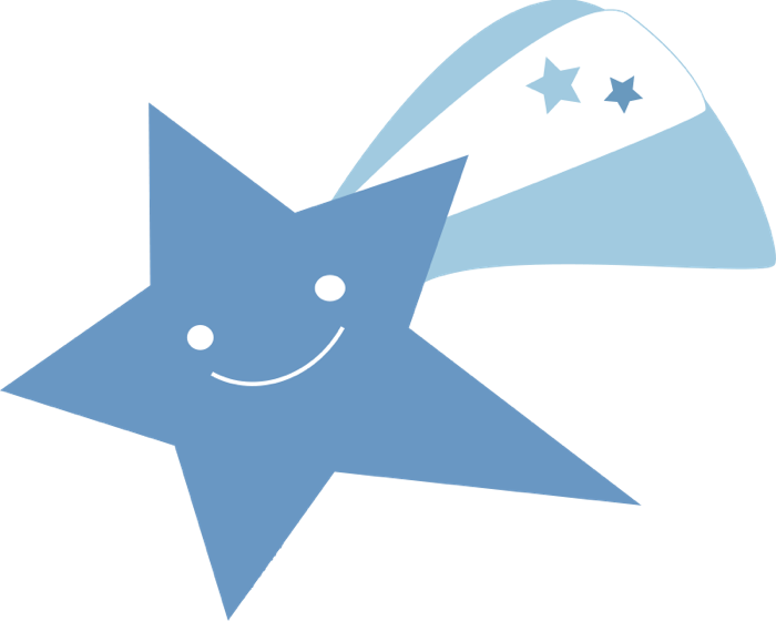 Blue shooting stars clipart