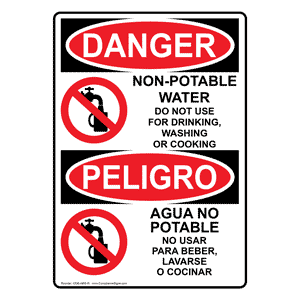No Drinking Water Sign