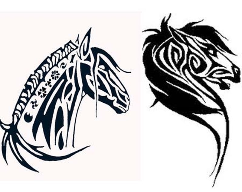 Tribal horse head tattoo designs 4 | Tattoos Book
