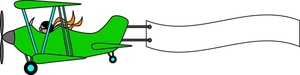 Biplane Clipart Image - Pilot in Biplane Trailing an Advertising ...