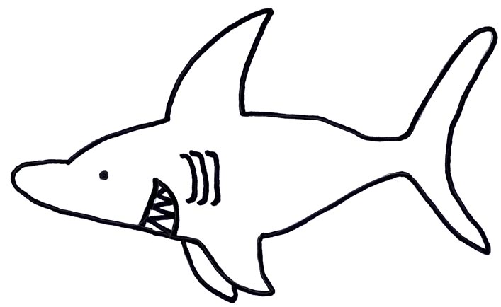 Shark Drawing Template - ClipArt Best