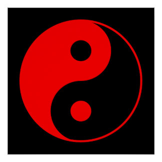 Red Yin Yang Art & Framed Artwork | Zazzle