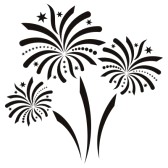 Black and white fireworks background clipart