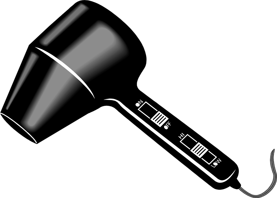 Blow dryer clipart black and white
