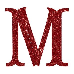 Amazon.com - Grasslands Road 6-1/2-Inch Glitter Red Monogram ...