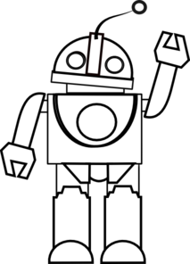Coloring Book Robot Clip Art - vector clip art online ...