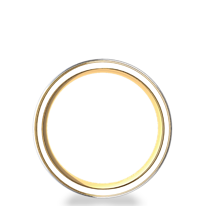 Vintage Scroll Design Men's Wedding Ring in 14k Two-Tone Yellow Gold