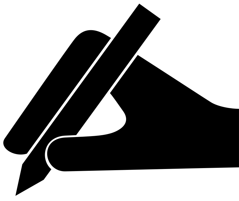 Clipart - mano con penna - hand and pen