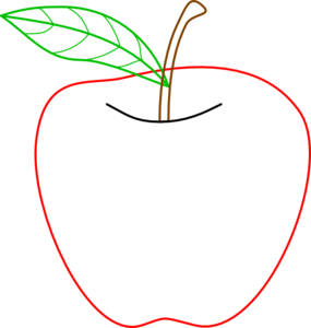 Colored Apple Outline clip art - vector clip art online, royalty ...