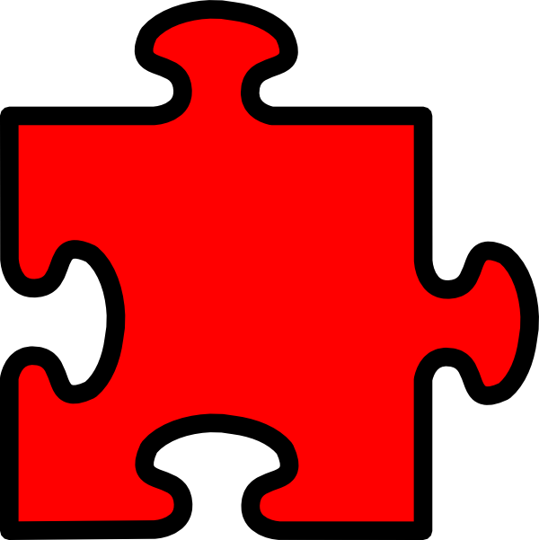 Red Puzzle Piece clip art - vector clip art online, royalty free ...