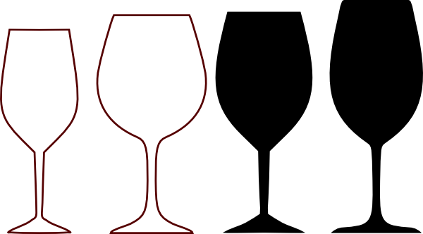 Wine Glasses Silhouette clip art - vector clip art online, royalty ...