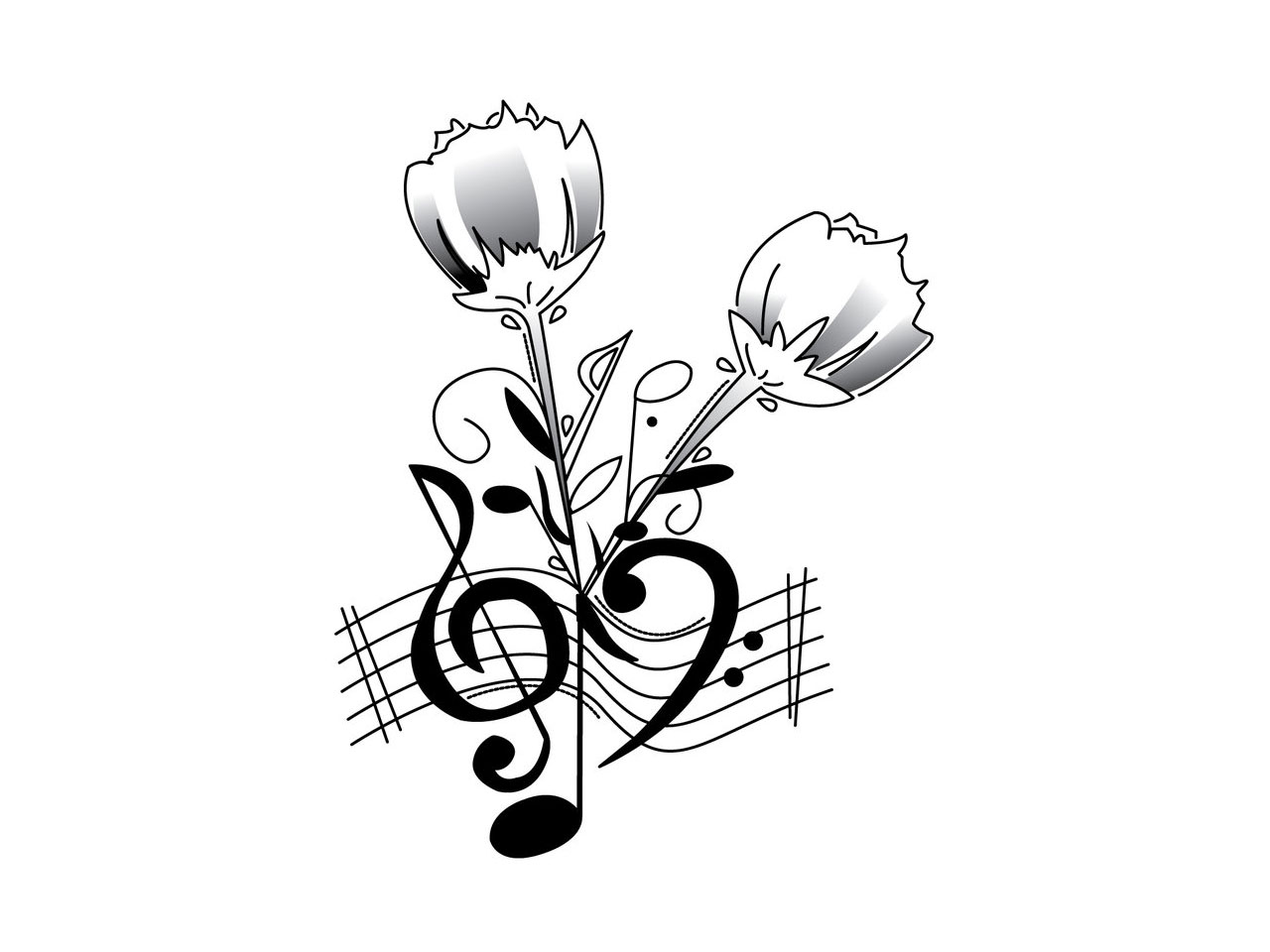 Tribal Music Note Tattoo